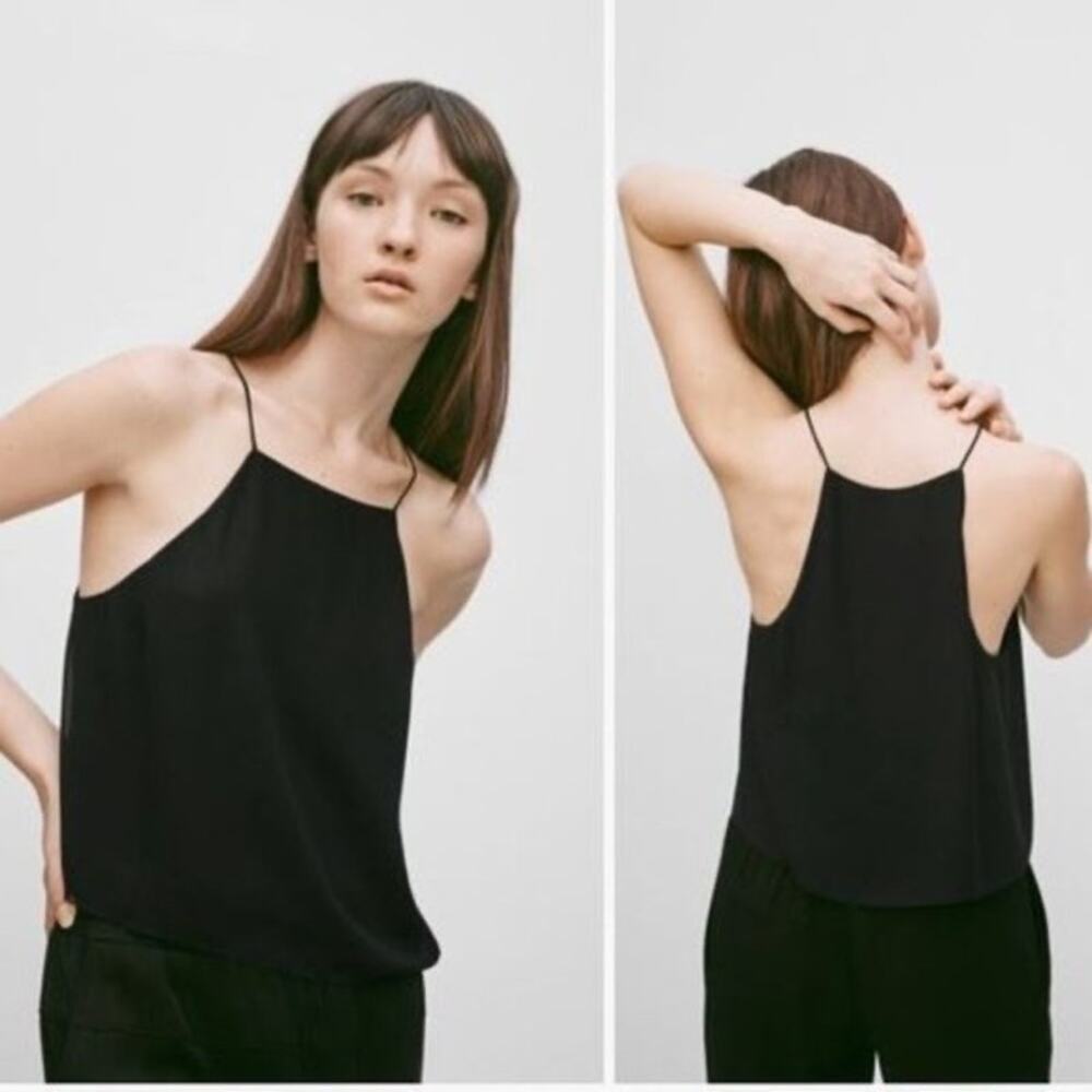 Artizia Wilfred Rians Blouse 100% Silk Black Size Small